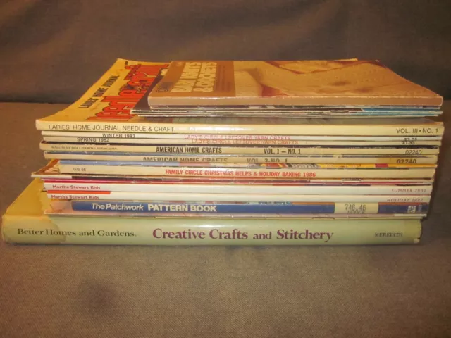 Huge Lot of Craft Crochet Basket Yard Kids XMAS Sewing Magazines Lot of 23 - L13