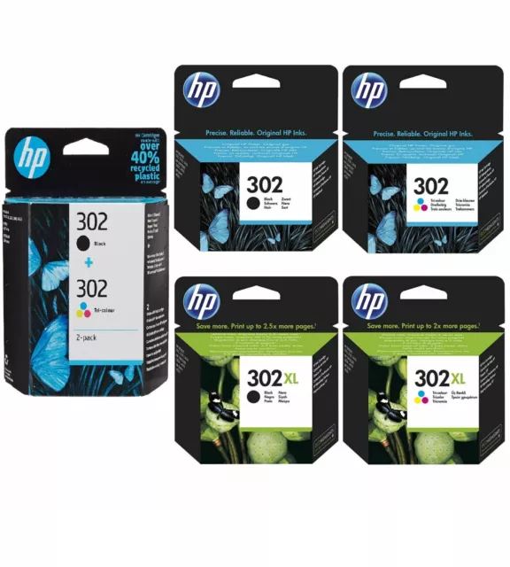 Choice Of Genuine Hp302 / Hp302Xl | Black / Tri-Colour Ink Cartridges In Lot