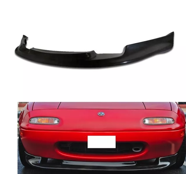 For 90-97 Na Miata Gv Pu Black Add-On Front Bumper Lip Spoiler Chin Splitter New