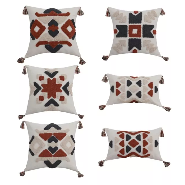 Geometric Tufted Pillow for Case Multicolor Woven Cushion Cov