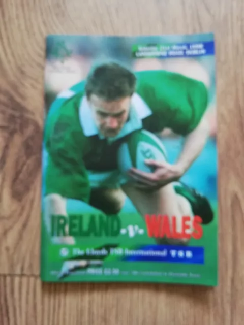 Ireland v Wales March 1998 Rugby Programme