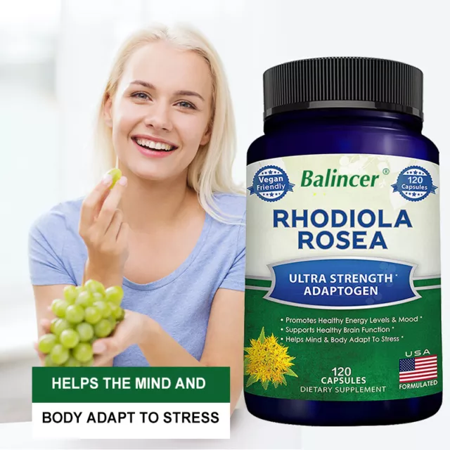 Rhodiola Rosea (120 Capsules 1000 Mg) - Vegan and No Additives