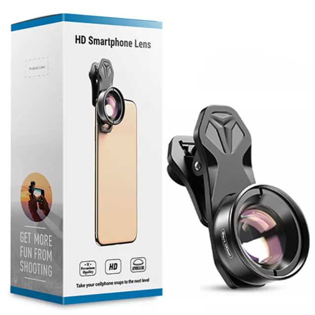 Apexel HD Clip on Cell Phone Camera Lens Kit 100mm Macro Lens For iPhone Android