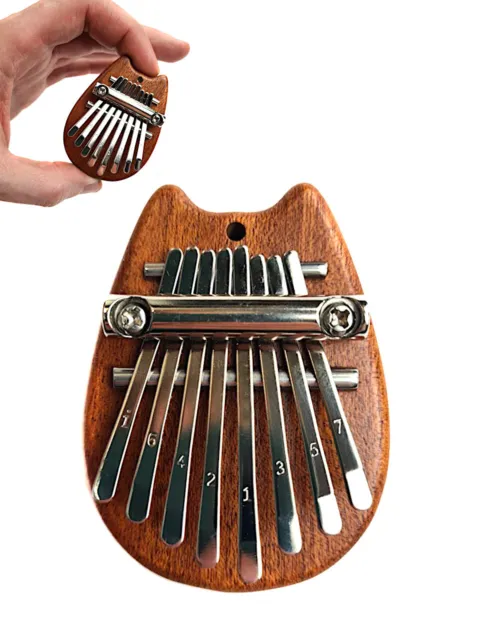 Musikinstrument Mini Kalimba 8 Töne Echtholz Daumenklavier Thumb Piano Anhänger