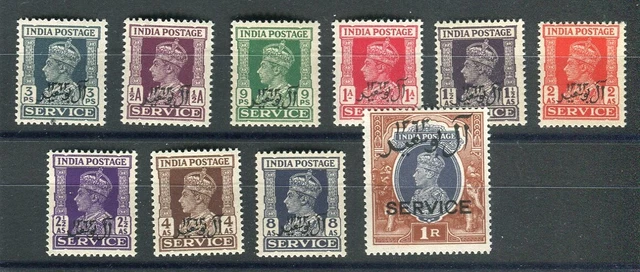 Muscat KGVI 1944 Official set of 10 SG.O1/10 MNH