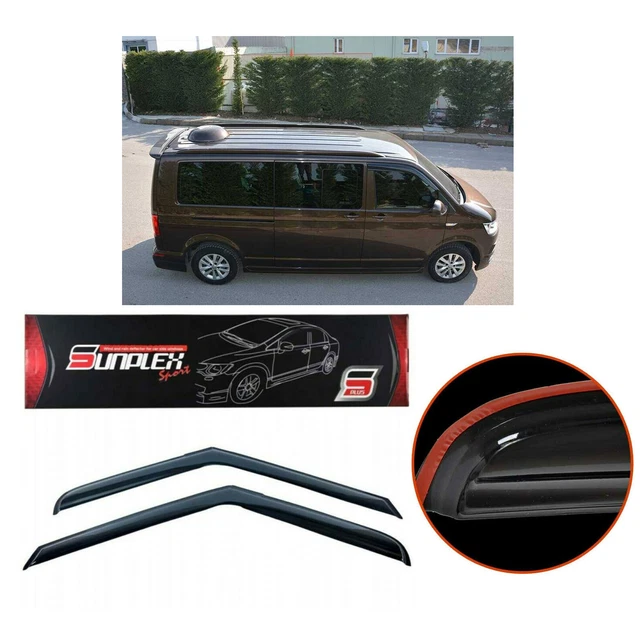 WIND DEFLECTORS SUNPLEX Sport Style Fits Transporter T5 T6 2003 to 2019