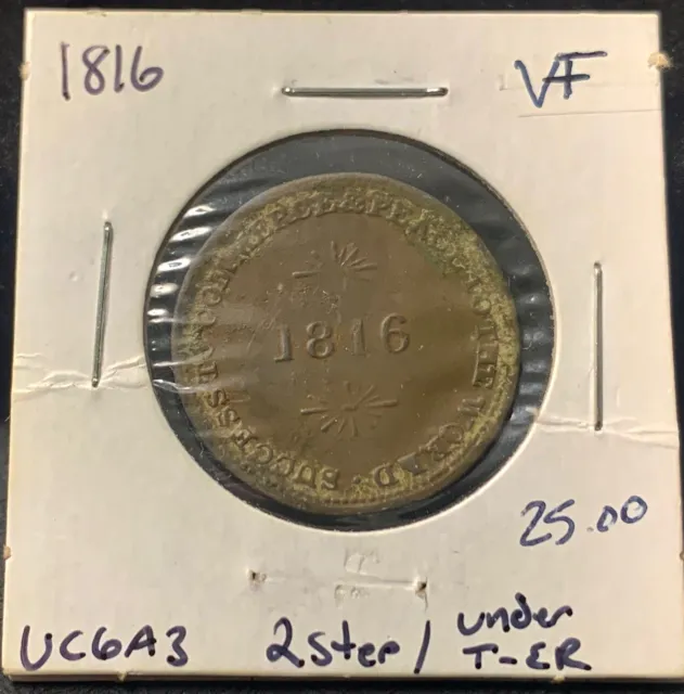 1816 Colonial Canada 1/2 penny token UC-6A9 BR-724 Sir Isaac Brock