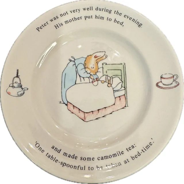 Wedgwood England The World of Peter Rabbit 1991 Plate His Mother Put Him to Bed