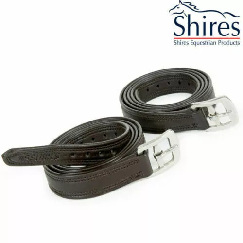 Shires Easy Care Non-Stretch Stirrup Leathers - Havana or Black  - 24" to 61"
