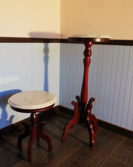 Victorian mable topped mahogony stands