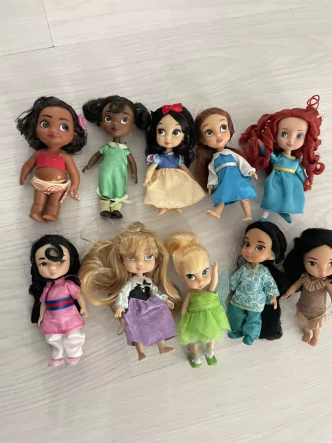 Disney Store Original Mini Animator Princess Doll Collection Playset X10