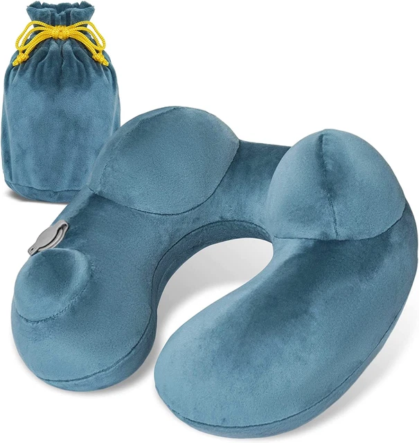 Self-Inflatable Travel Pillow for Sleeping Airplane Train Car Office U-Shaped Hu