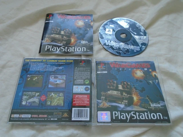 Wargames Defcon 1 Sur PS1 - Étiquette Noire Rare - Stratégie Sony - Boîtier Avant Manquant