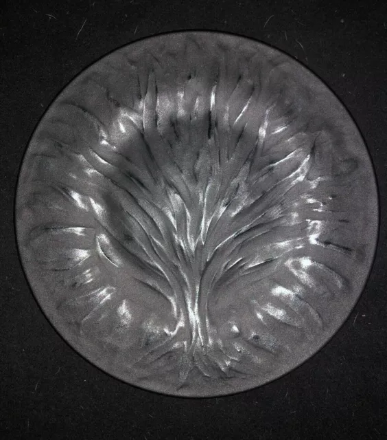 Lalique Black Glass Crystal Tree of Life Cabinet Charger 11"