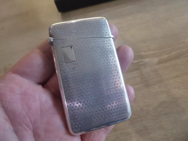 Quality  Antique  Solid Hallmarked Silver Card Case Dates C 1929