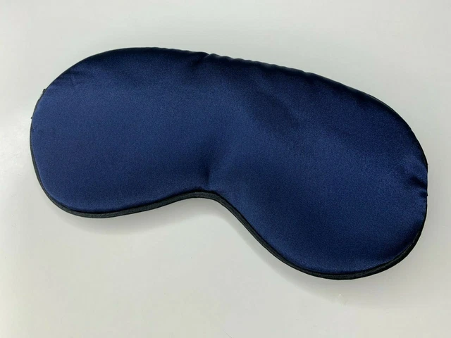 Schlafmaske Herren - Damen Seide Verstellbar Brille Augenmaske Reise NEU Blau