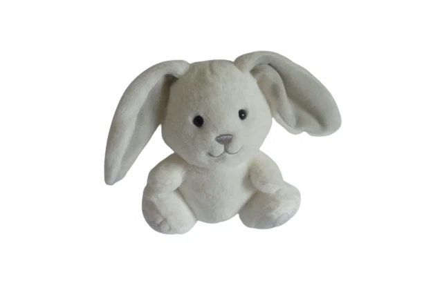 Doudou peluche lapin blanc gris comme neuf Gipsy