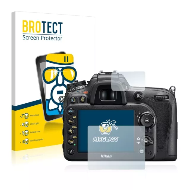 Nikon D7200 DSLR, BROTECT® AirGlass® Premium Glass Screen Protector Clear