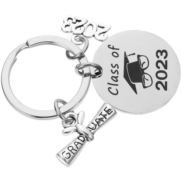 2 PCS Trousseau Académique Porte-clés En Métal Pendentif En Acier Inoxydable 8