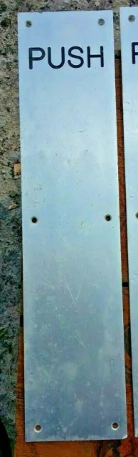 Vintage Door Push Plate Sign Metal Aluminium Original 13 x 3 inches