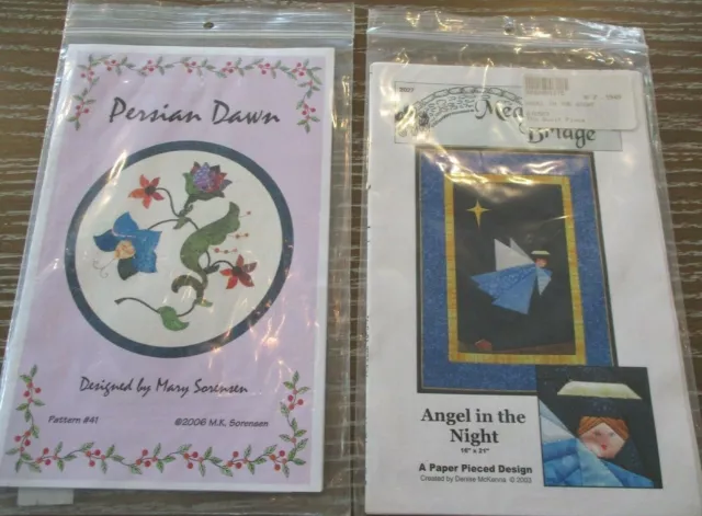 2-Quilt Patterns Persian Dawn  #41 Mary Sorensen 2006 Angel in The Night McKenna