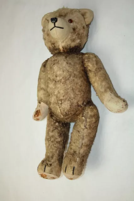 sehr alter Teddy  ca. 45 cm groß / Strohfüllung #0103