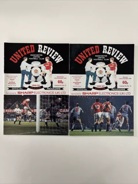 Man Utd Home v Sheff Wed + Forest - 1988 - *No Writing/Tokens In-Tact*