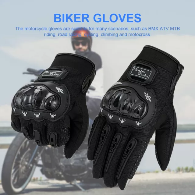 Racing Gloves Breathable Leather Motorcycle Gloves for Driving Motocross Cycling 3