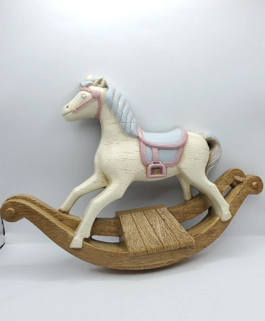 Burwood Rocking Horse Wall Hanging Plaque Kawaii Girl Nursery Vintage 1988 Pink