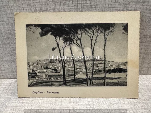 CARTOLINA CAGLIARI Panorama Alberi e Città Sullo Sfondo