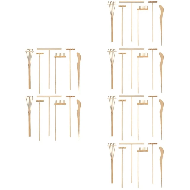6 Sets/12pcs Mini Rake Tools Zen Garden Meditation Sand Sandbox Office