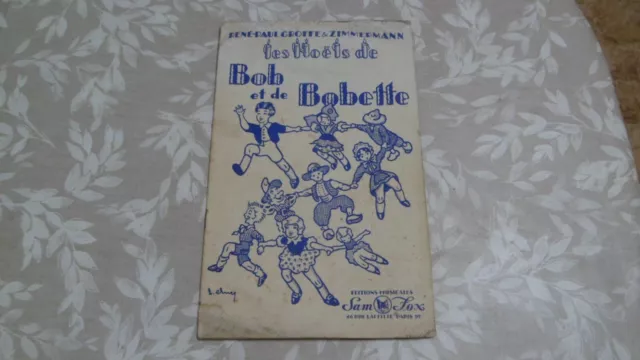 Ancien livre Les Noëls de Bob et Bobette chansons partitions Groffe Zimmermann