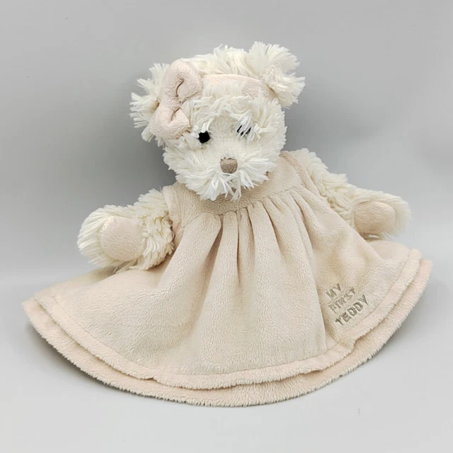 Doudou peluche ours blanc robe my first teddy BUKOWSKI - 33002
