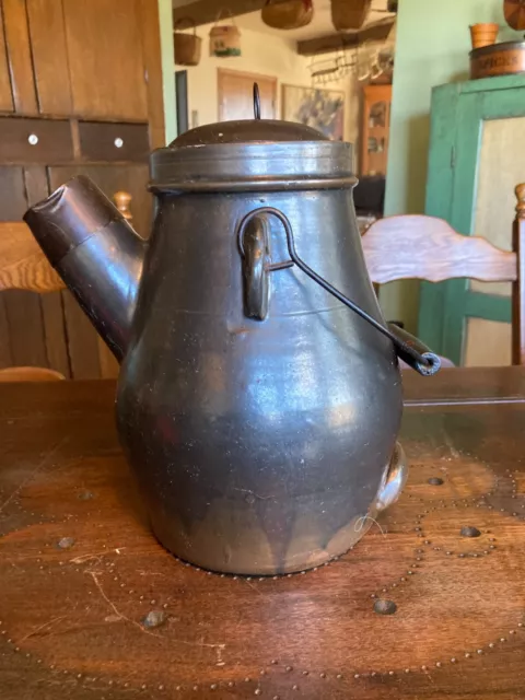 A Beautiful Brown Glazed Stoneware 4 Qt.batter Jug, 19Th Century