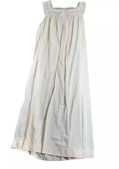 VTG BARBIZON PINK Lace Floral Cotton Nightgown Sleep Dress Cottagecore ...