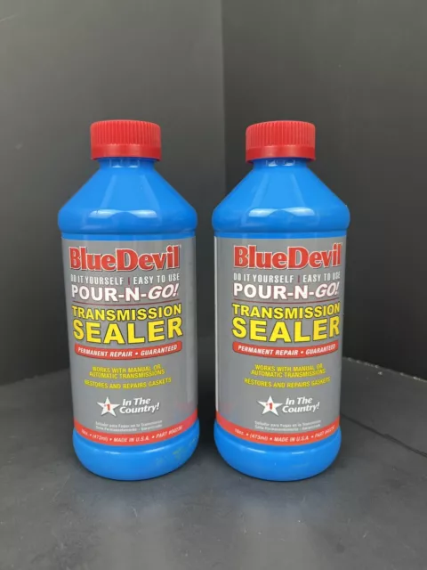 2- BlueDevil Pour-N-Go Permanent Transmission Sealer - 16 oz.