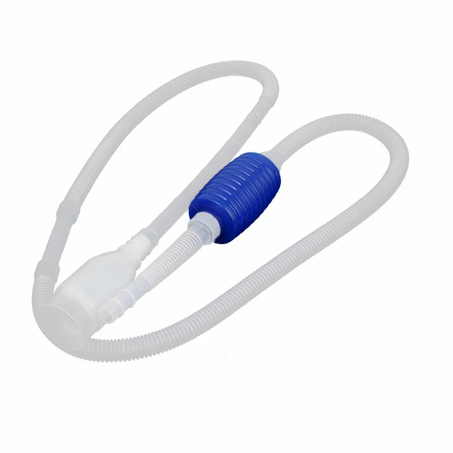 Aquarium Water Change Cleaning Gravel Siphon Pump Vacuum Pipe Clear Blue