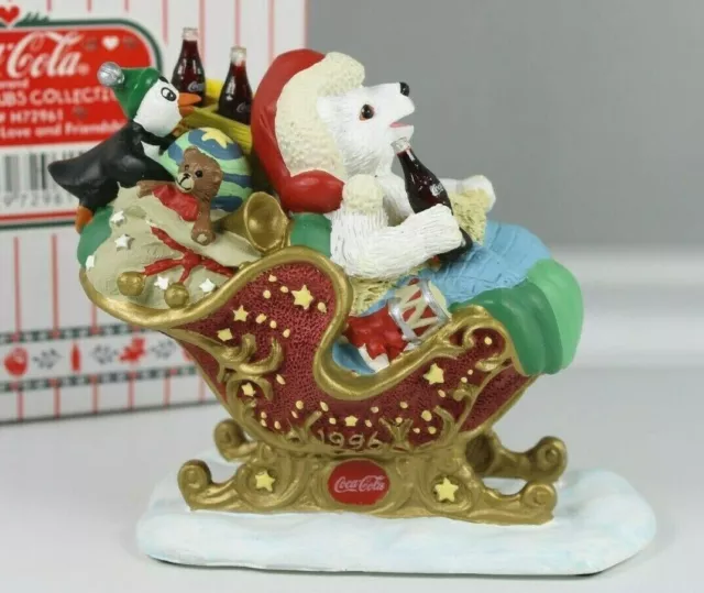 Coca-Cola Brand Polar Bear Cubs Collection Bearing Gifts Of Love Figurine 1996