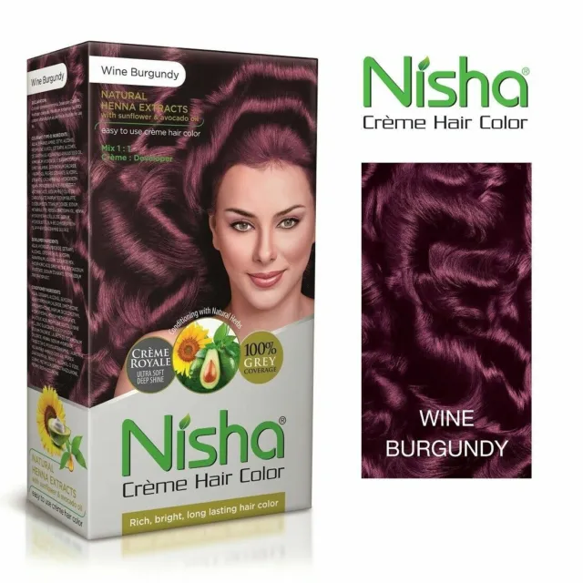 Nisha Hair Coloring Cream henna extract hair dye All Colours
