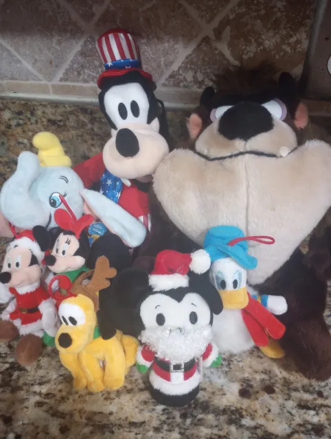 Lot of 8 Vintage Disney Stuffed Animals Plush Minnie& Mickey Mouse Goofy  Pluto