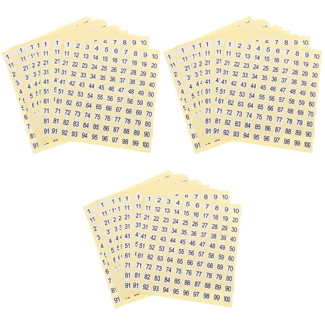 45 Sheets  Of Number Labels Stickers Numbered Stickers for Bottles