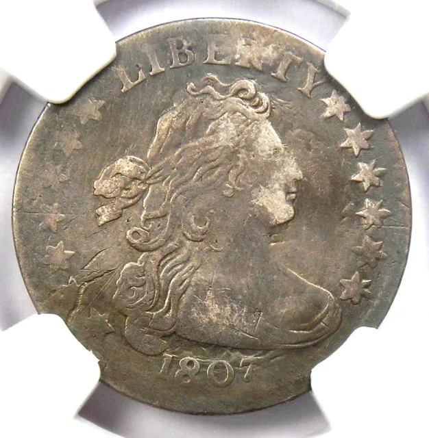 1807 Draped Bust Dime 10C - Certified NGC VF Details - Rare Early Date Coin!