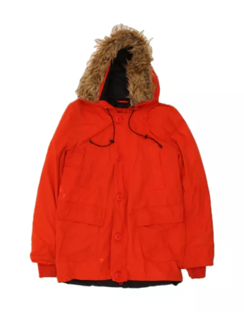 SUPERDRY Mens Hooded Padded Jacket UK 40 Large Red Polyester EL11