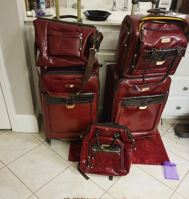 samantha brown croco embossed luggage