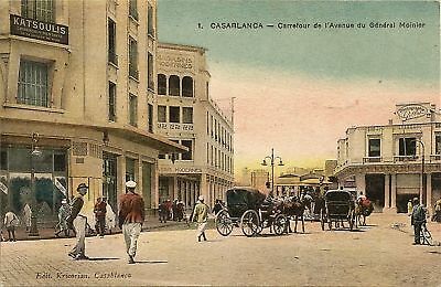 Cpa Maroc Casablanca Carrefour Avenue General Moinier