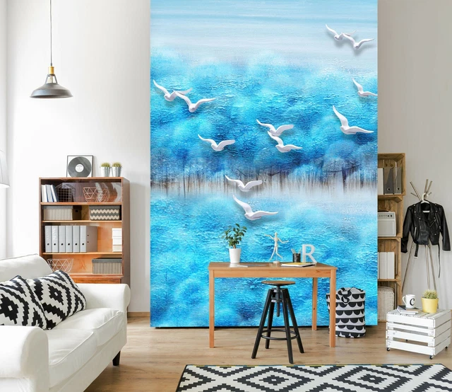 3D WHITE SEAGULL A991 Business Wallpaper Wall Mural Self-adhesive