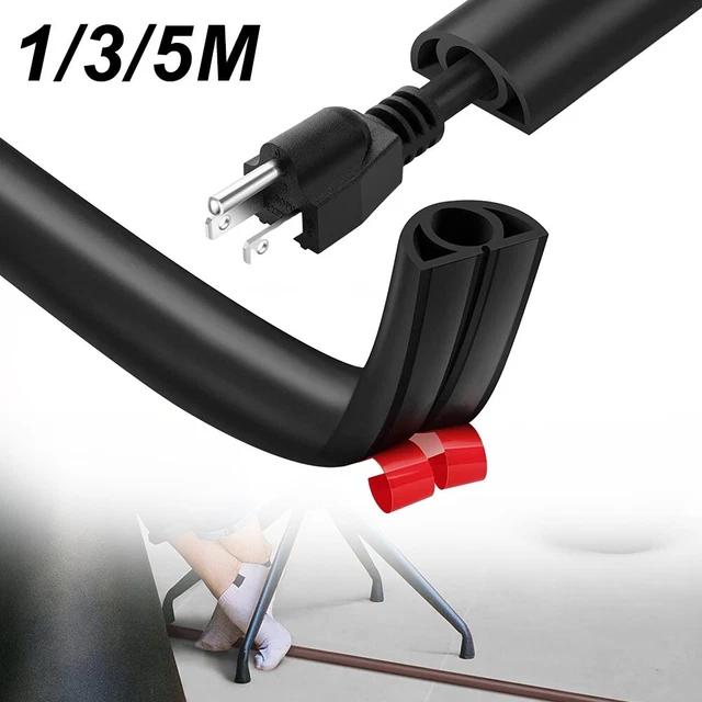 1/3/5M Flexible Small Cable Duct,Self-Adhesive Base Cable Bridge for Power Cords