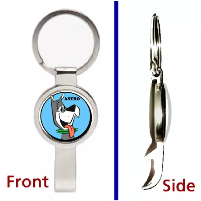 The Jetsons Dog Astro Pendant or Keychain silver tone secret bottle opener