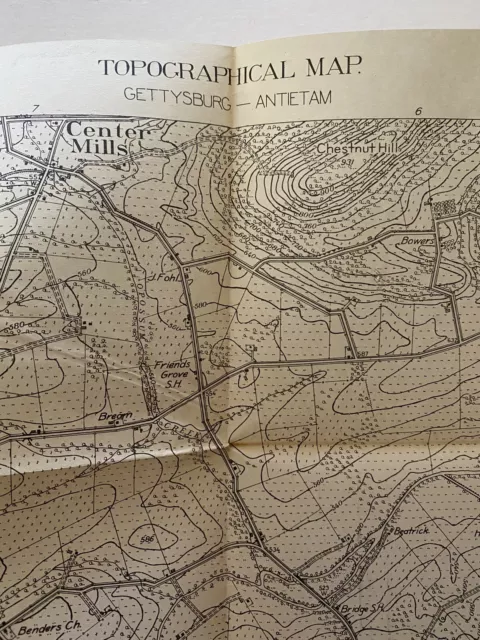 1913 Topographical Map Gettysburg/Antietam Engineer Dept. U.S. Army Serv. School