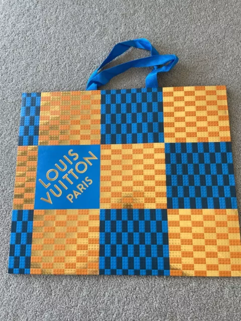 Authentic LOUIS VUITTON Orange Paper Mini Shopping Gift Bag - 5.5” x 4.5” x  3”